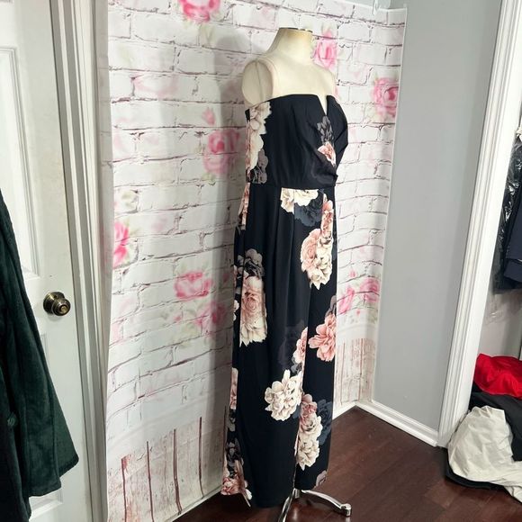 City Chic strapless floral wide leg jumpsuit - Picture 7 of 15